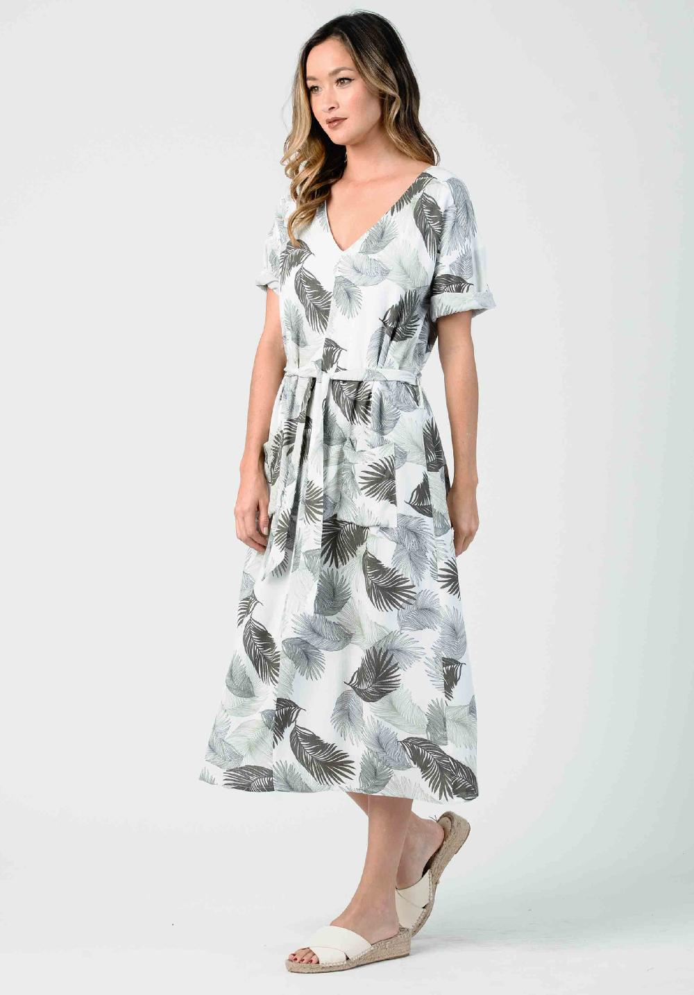 lucca couture Women's Palm Leaf Printed Dress