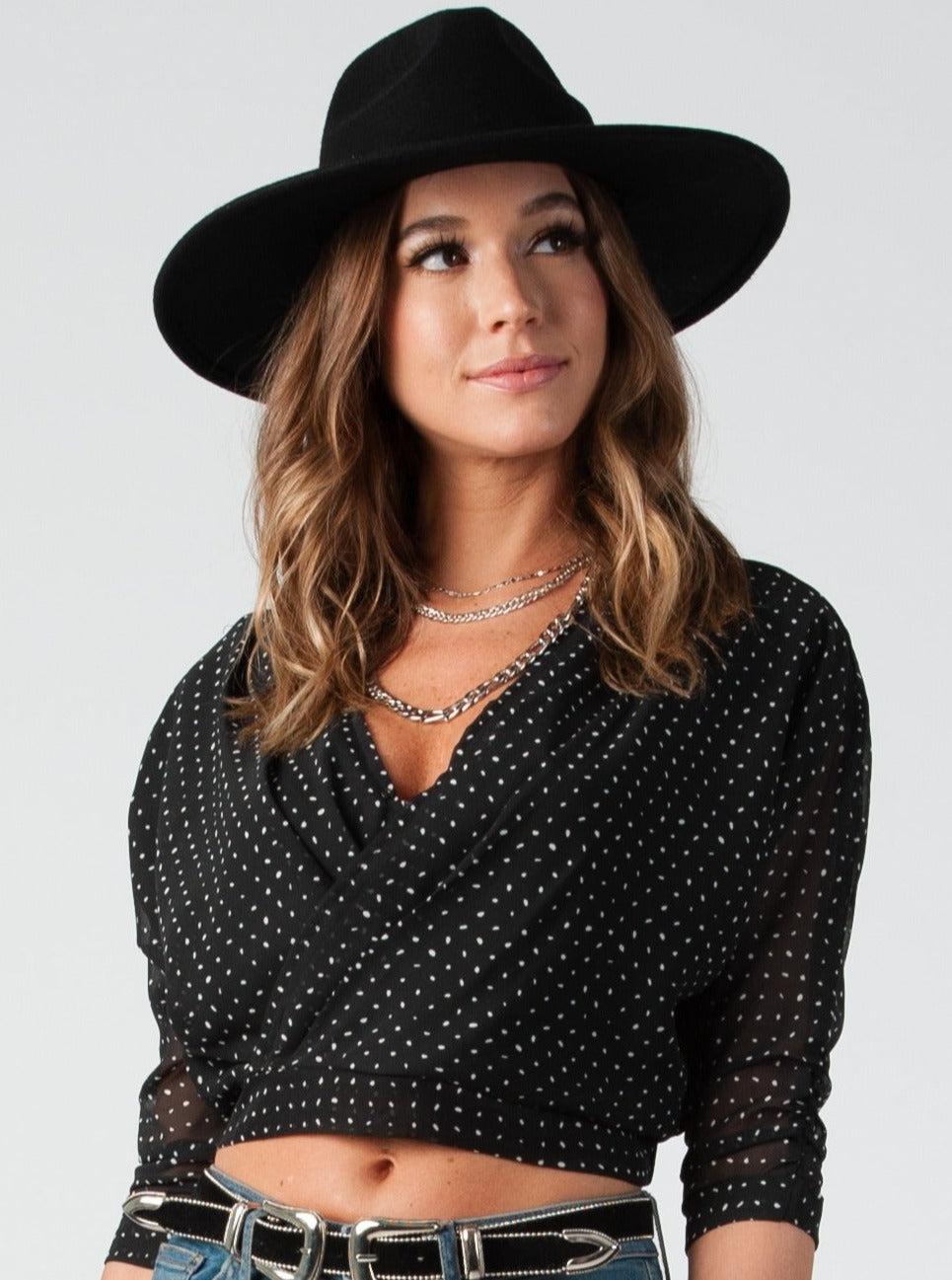 lucca couture Women's Polka Dot Blouse