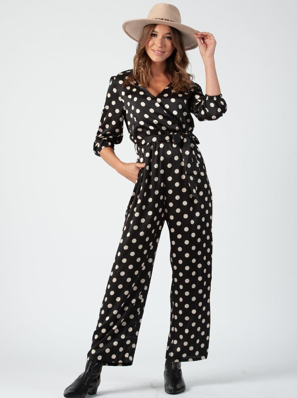lucca couture Women's Polka Dot Jumpsuit