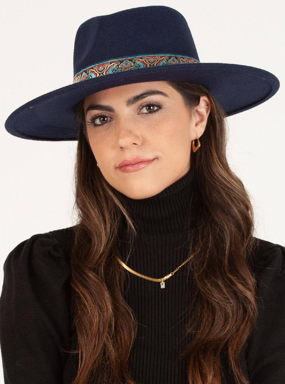 lucca couture Women's Rancher Hat in Navy