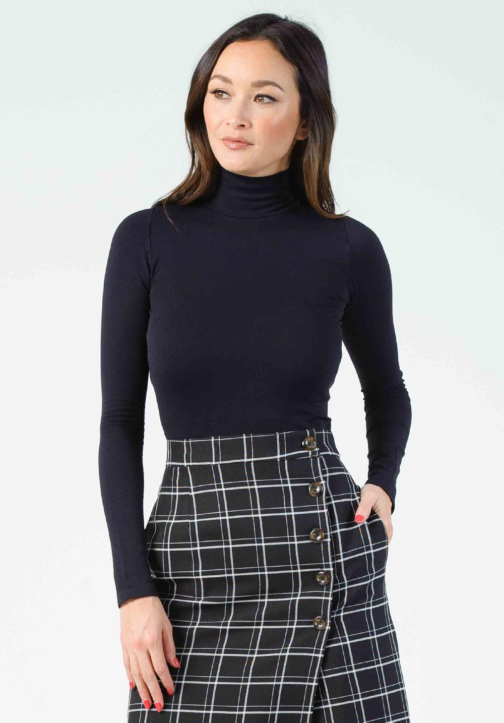 lucca couture Women's Seamless Mock Neck Top