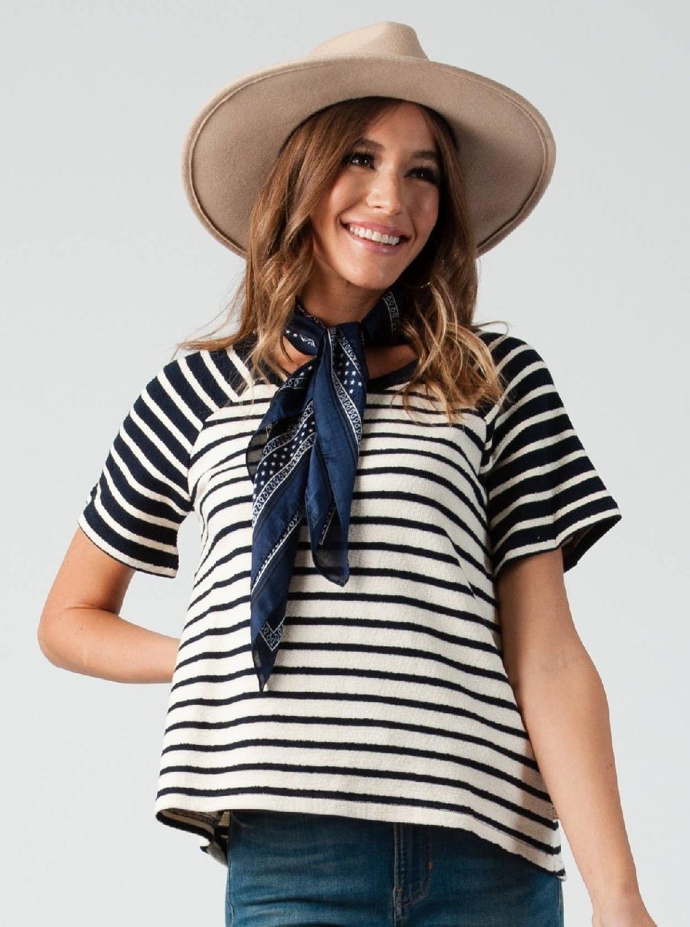 lucca couture Women's Striped Top