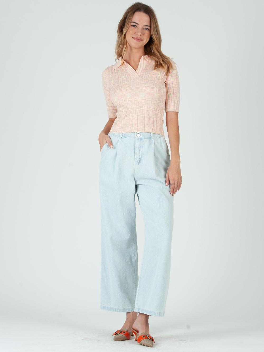 lucca couture ZOYA KNIT TOP-PINK SD