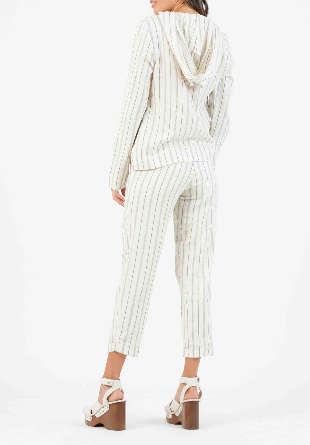 lucca couture MALLROY ROLLED HEM TROUSERS-CREAM STRIPE