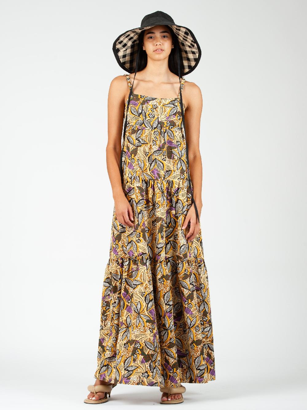 lucca couture NAFPLION PRINTED MAXI DRESS-FIG PRINT