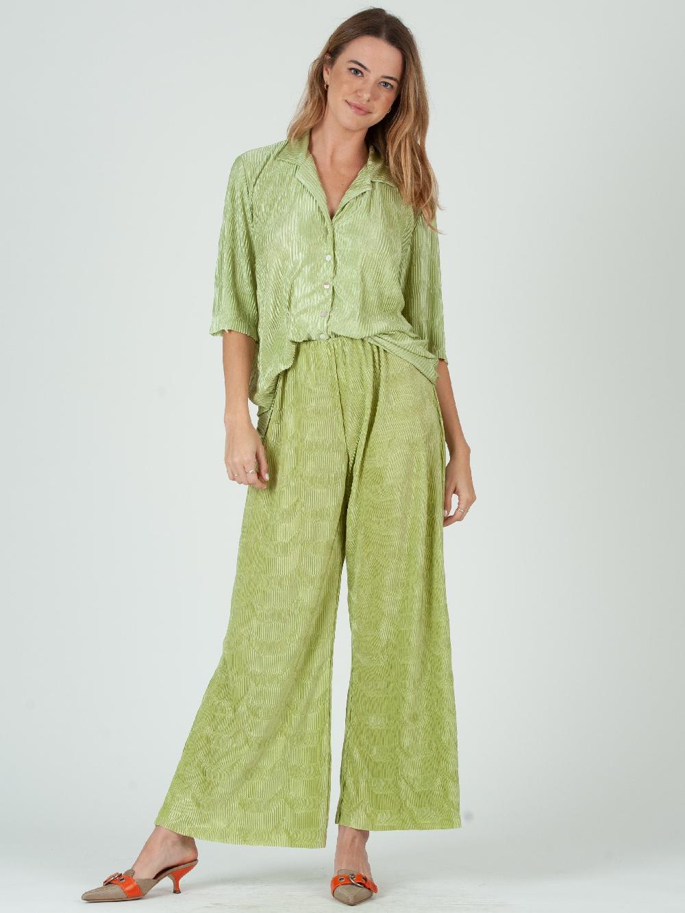 lucca couture RALEIGH BUTTON DOWN TOP AND PANT SET-KEYLIME