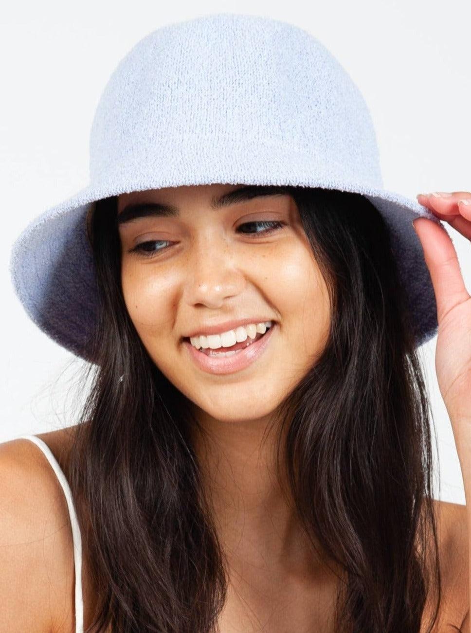lucca couture RENEE TERRY CLOTH BUCKET HAT-LAVENDER