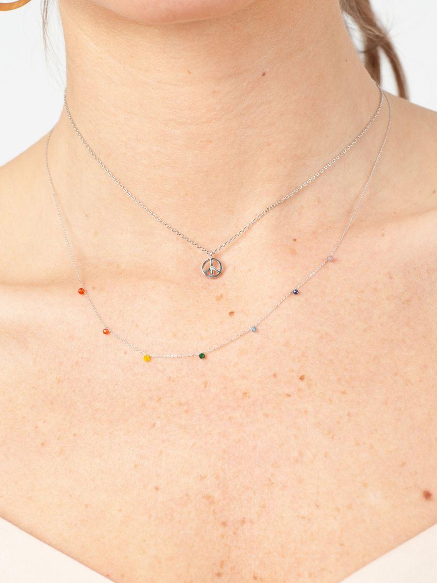 lucca couture SERENITY PEACE + LOVE NECKLACES SET OF 2