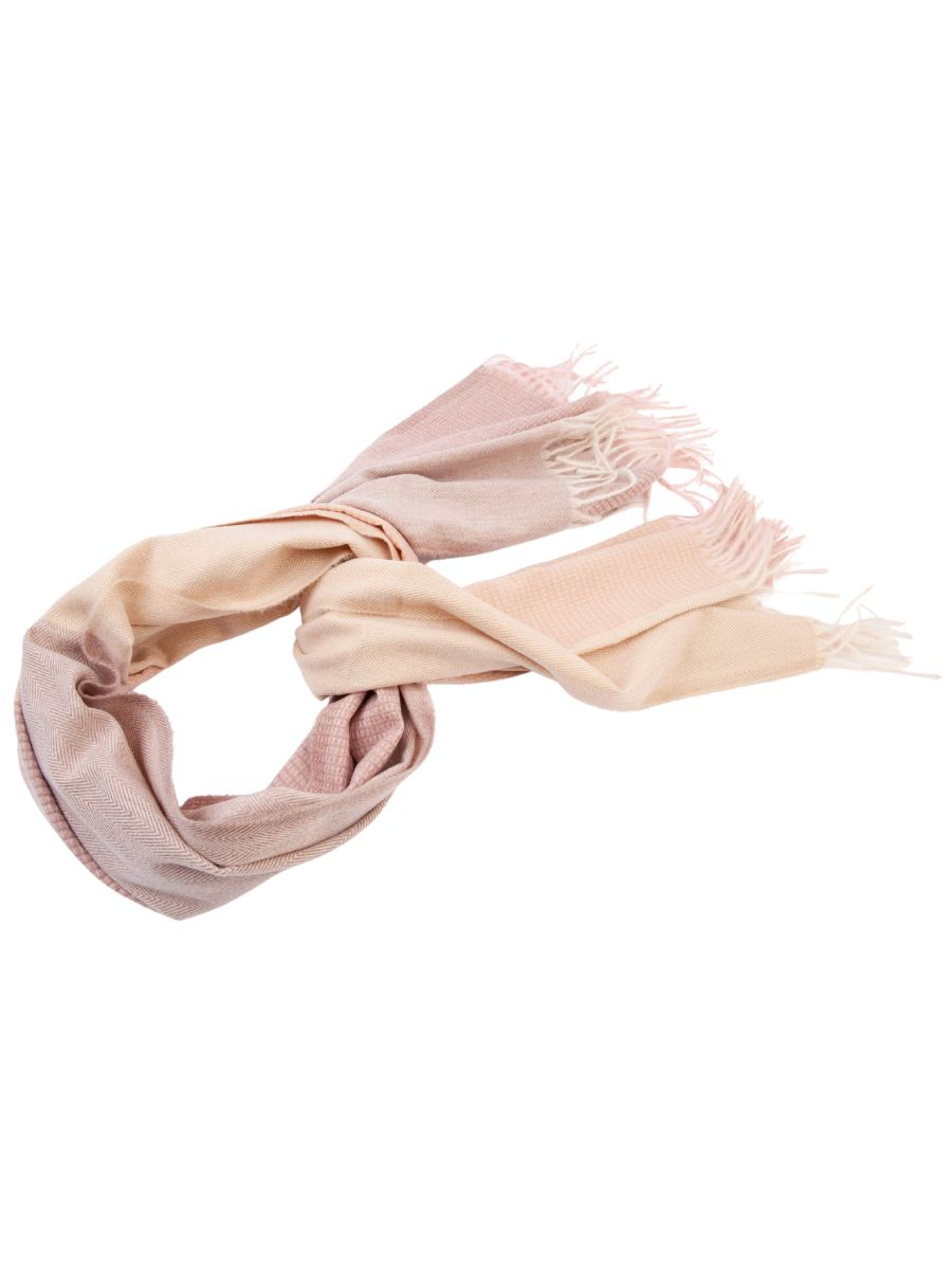 lucca couture SQUAW VALLEY HERRINGBONE TEXTURE SCARF-PINK/BEIGE