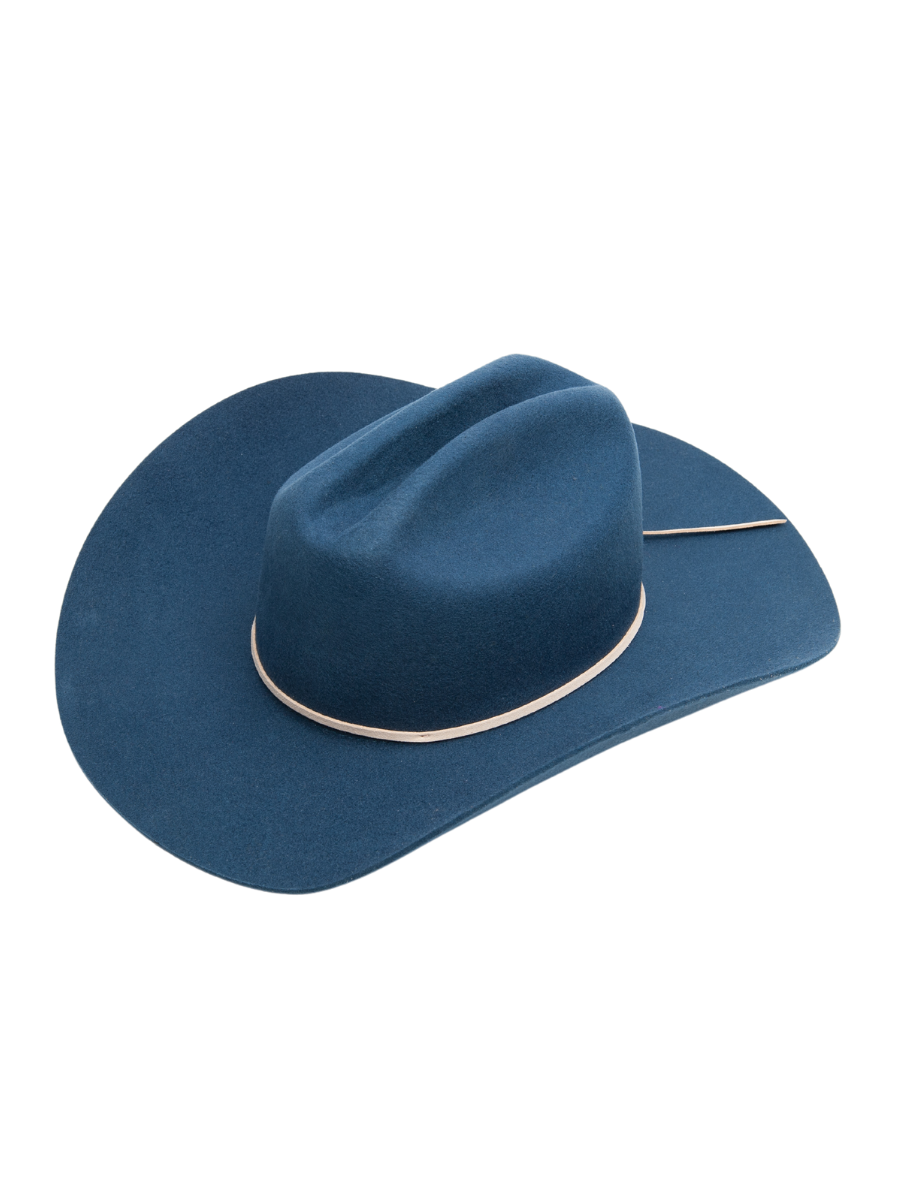 lucca couture Women's Cattleman Rancher Wool Hat in Denim Blue