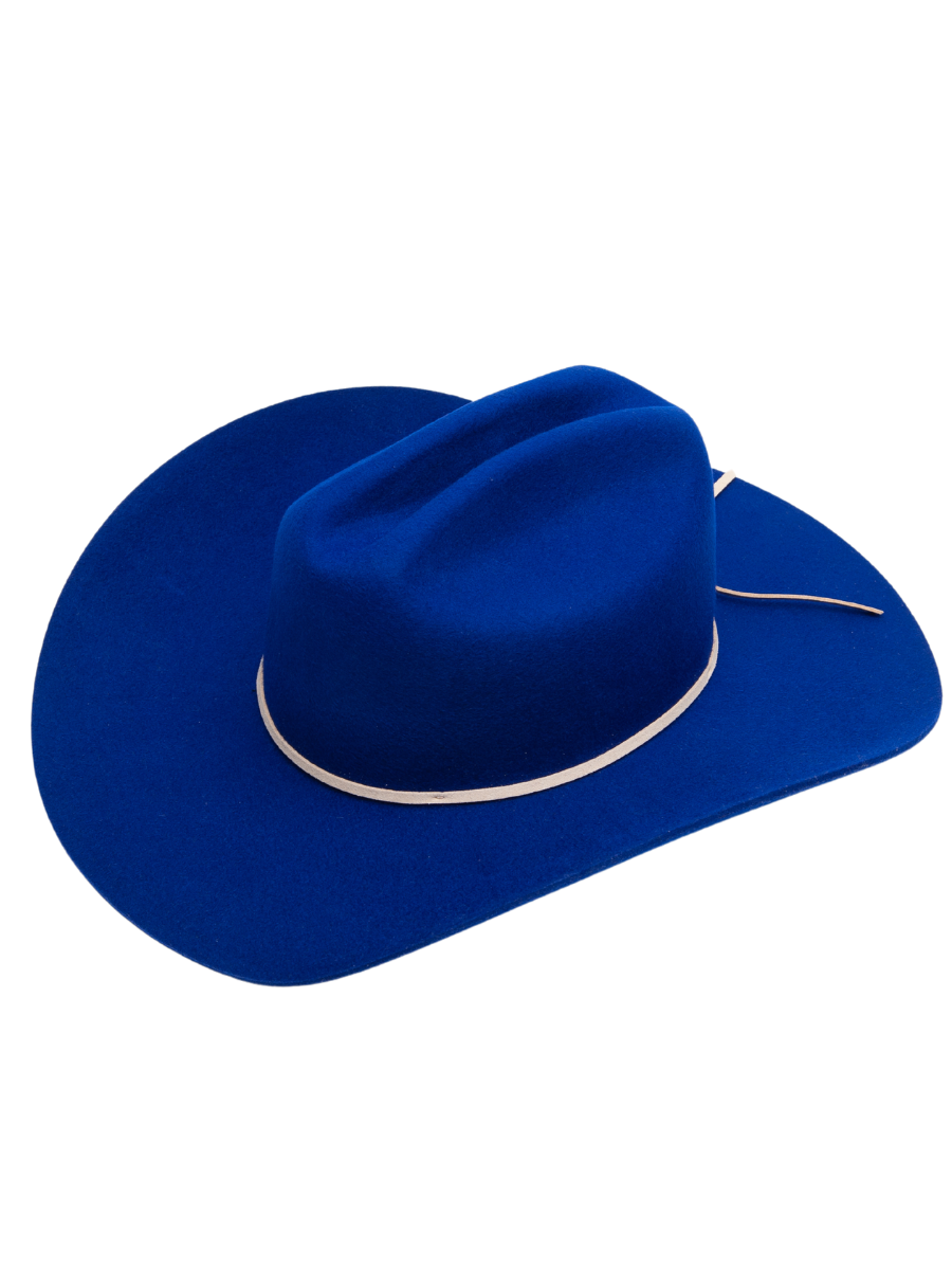 lucca couture Women's Cattleman Rancher Wool Hat in Royal Blue
