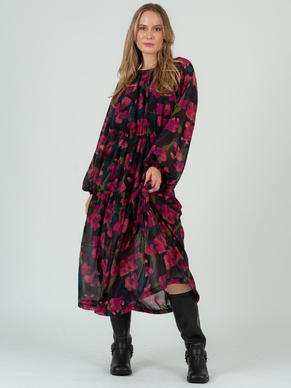 lucca couture Women's Maxi Dress In Fuchsia Teal Floral