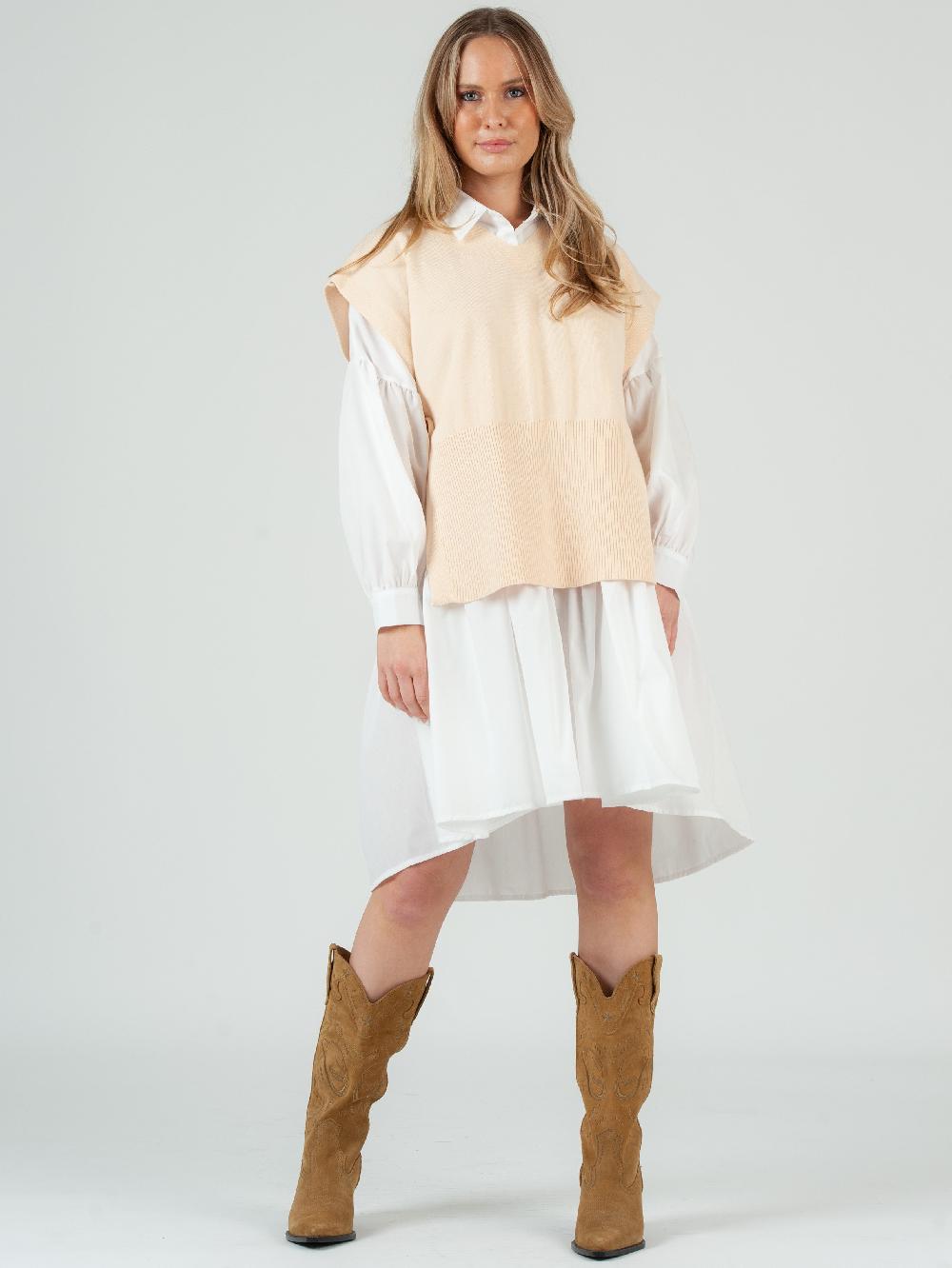 lucca couture Women's Side Tie Sweater Vest in Ivory