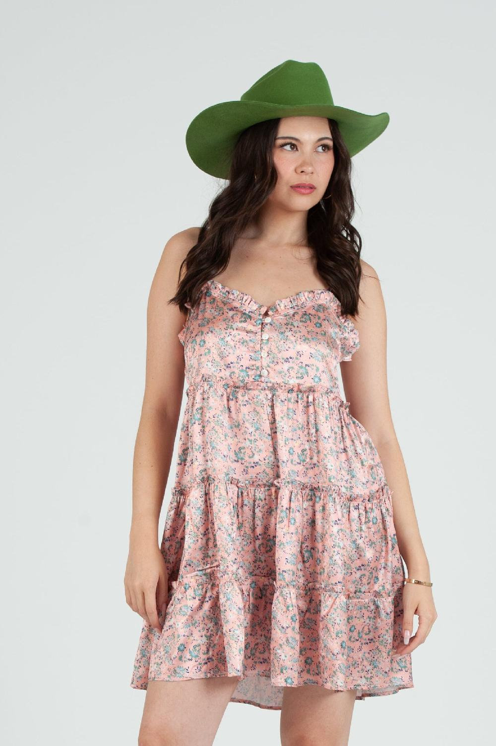 lucca couture Women's Western Prairie Ditzy Print Mini Dress