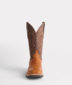 Lucchese Bootmake Full Quill Ostrich Barn Boot - Cognac + Brown