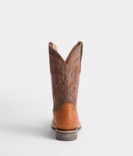 Lucchese Bootmake Full Quill Ostrich Barn Boot - Cognac + Brown
