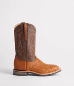 lucchese bootmake Full Quill Ostrich Barn Boot - Cognac + Brown