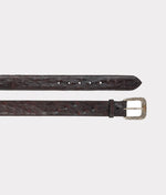 Lucchese Bootmake Full Quill Ostrich Belt - Black Cherry