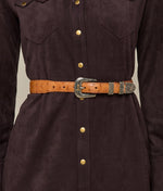 Lucchese Bootmake Full Quill Ostrich Tapered Belt - Barnwood