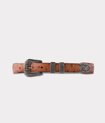lucchese bootmake Full Quill Ostrich Tapered Belt - Barnwood