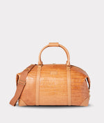 lucchese bootmake Giant Gator Duffle - Large - Cognac/Kanga Tobac