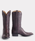 Lucchese Bootmake Kip Lizard Cowboy Boot - Black Cherry