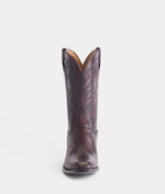 Lucchese Bootmake Kip Lizard Cowboy Boot - Black Cherry