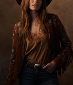 Lucchese Bootmake Beaded Fringe Jacket - Brown