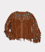 lucchese bootmake Beaded Fringe Jacket - Brown