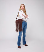 Lucchese Bootmake Bowie Suede Fringe Clutch