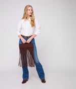 Lucchese Bootmake Bowie Suede Fringe Clutch