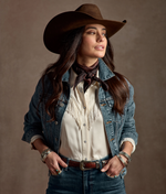 Lucchese Bootmake Cowboy Sketch Silk Scarf