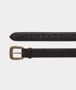 Lucchese Bootmake Full Quill Ostrich Belt - Black