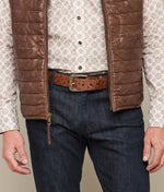 Lucchese Bootmake Full Quill Ostrich Belt - Sienna