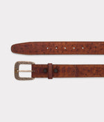 Lucchese Bootmake Full Quill Ostrich Belt - Sienna