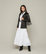 Lucchese Bootmake Hair-On Yoke Fringe Jacket - Black