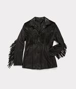 lucchese bootmake Hair-On Yoke Fringe Jacket - Black