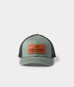 lucchese bootmake Leather Patch Cap - Loden + Black