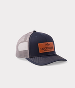 Lucchese Bootmake Leather Patch Cap - Navy + Charcoal