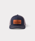 lucchese bootmake Leather Patch Cap - Navy + Charcoal
