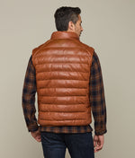 Lucchese Bootmake Men's Leather Puffer Vest - Cognac