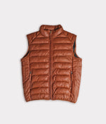 lucchese bootmake Men's Leather Puffer Vest - Cognac