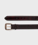 Lucchese Bootmake Smooth Goat Belt - Black Cherry