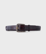 lucchese bootmake Smooth Goat Belt - Black Cherry