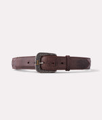 lucchese bootmake Smooth Goat Belt - Chocolate