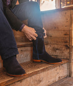 Lucchese Bootmake Sunset Suede Boot - Navy