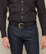 Lucchese Bootmake Men's Black Crocodile Belt - Ultra Belly Caiman - Black