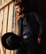 Lucchese Bootmake Men's Black Crocodile Belt - Ultra Belly Caiman - Black