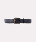 lucchese bootmake Men's Black Crocodile Belt - Ultra Belly Caiman - Black
