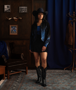 Lucchese Bootmake Pearlized Fringe Jacket - Black/Blue